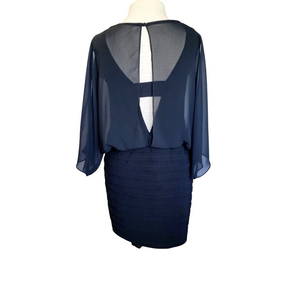 Cache Cocktail Dress Womens Small Sheer Chiffon Bodice Cold Shoulder Formal - Picture 3 of 9